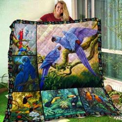 Love Parrot NTTH011298 3D Customized Quilt and Home Decor