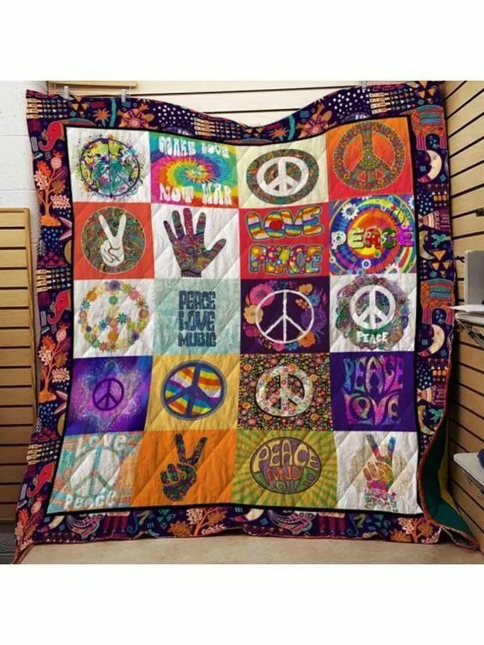 Love Peace Music Hur Quilt gw and Home Decor