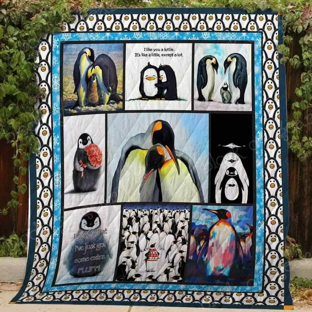 Love Penguin Blanket Kc1807 Quilt and Home Decor