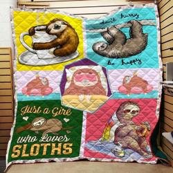 Love Sloth Blanket Th1707 Quilt and Home Decor