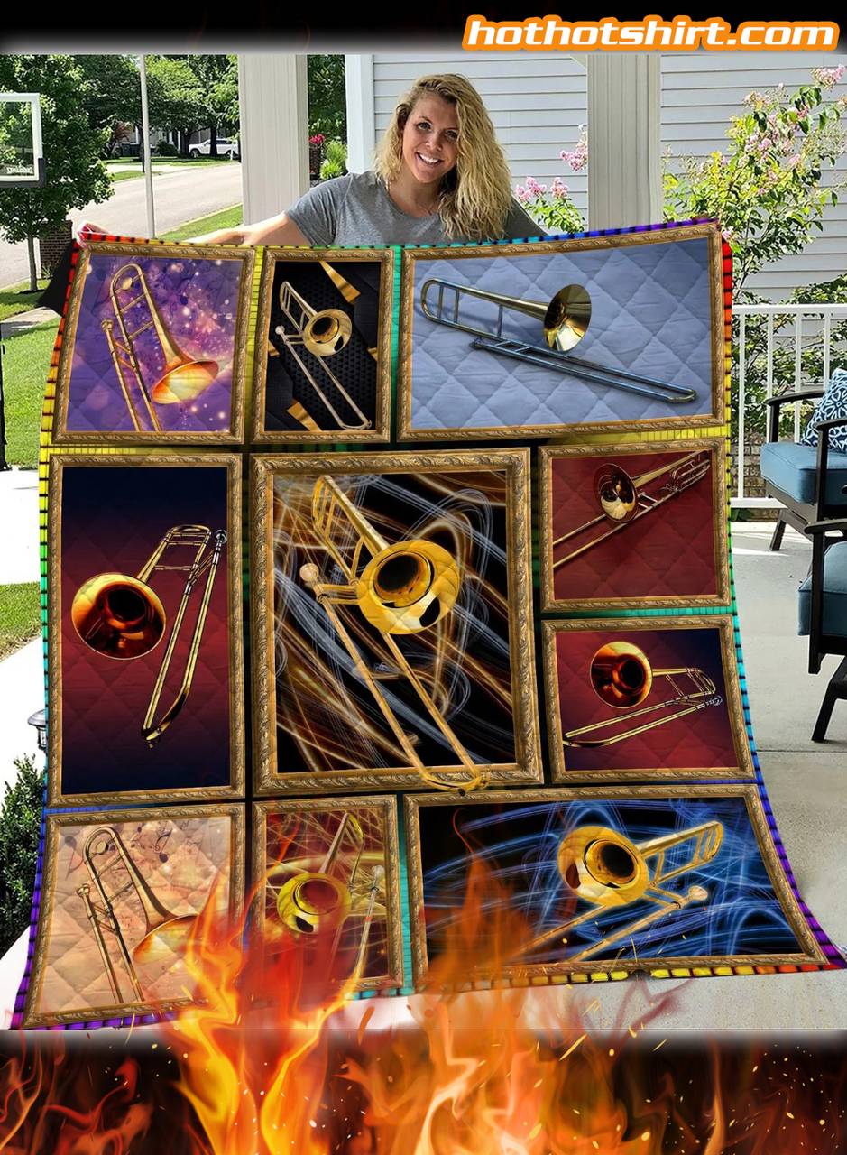 Love Trombone Like Quilt Blanket and Home Decor