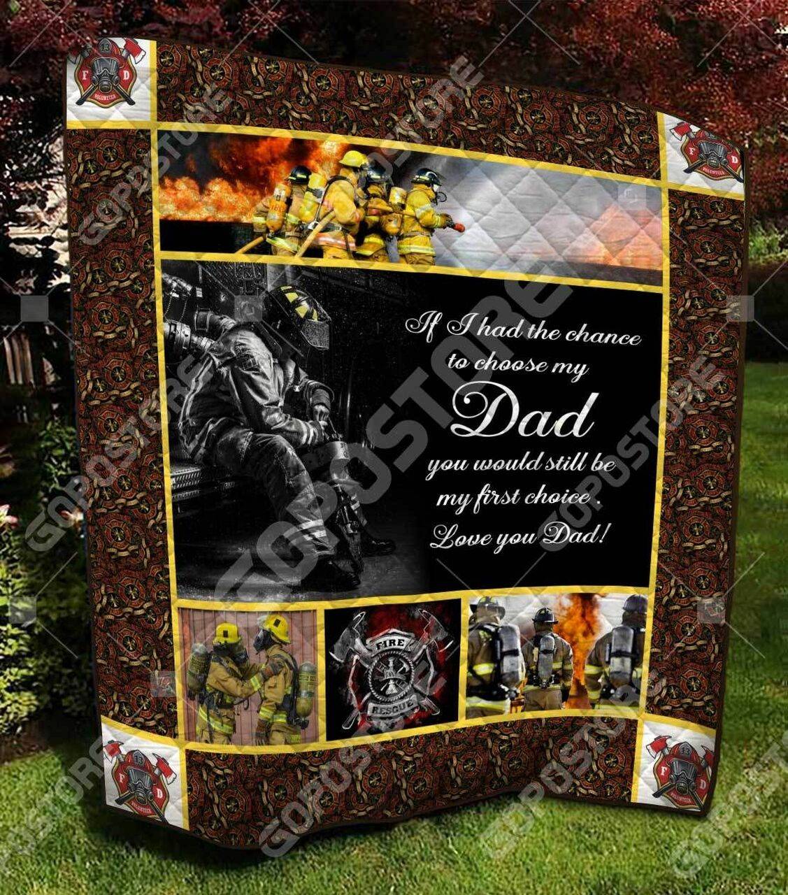 Love You Dad Firefighter Like 3D Personalized Customized Quilt Blanket 1279 and Home Decor