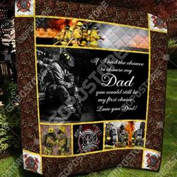 Love You Dad Firefighter Like 3D Personalized Customized Quilt Blanket 1279 and Home Decor