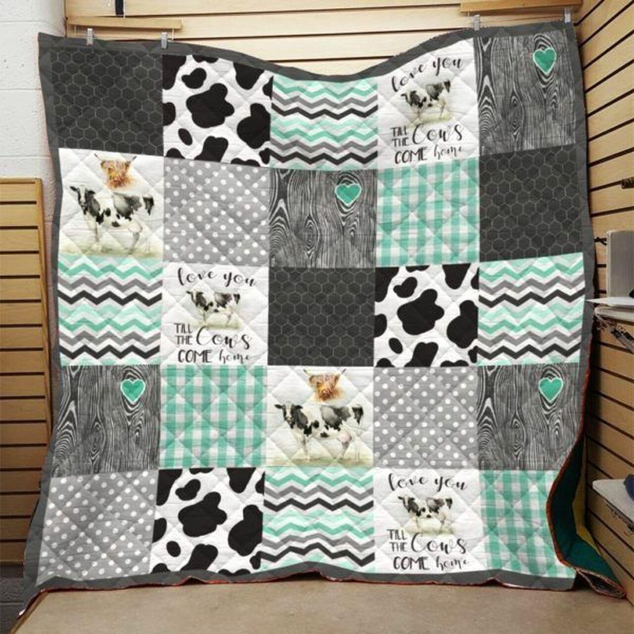 Love You The Cows Come Home Clh1611472Q Quilt Blanket and Home Decor