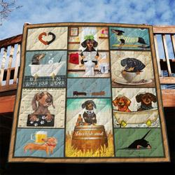 Lovely Dachshunds XS4 VTH NNQ131098 3D Customized Quilt and Home Decor
