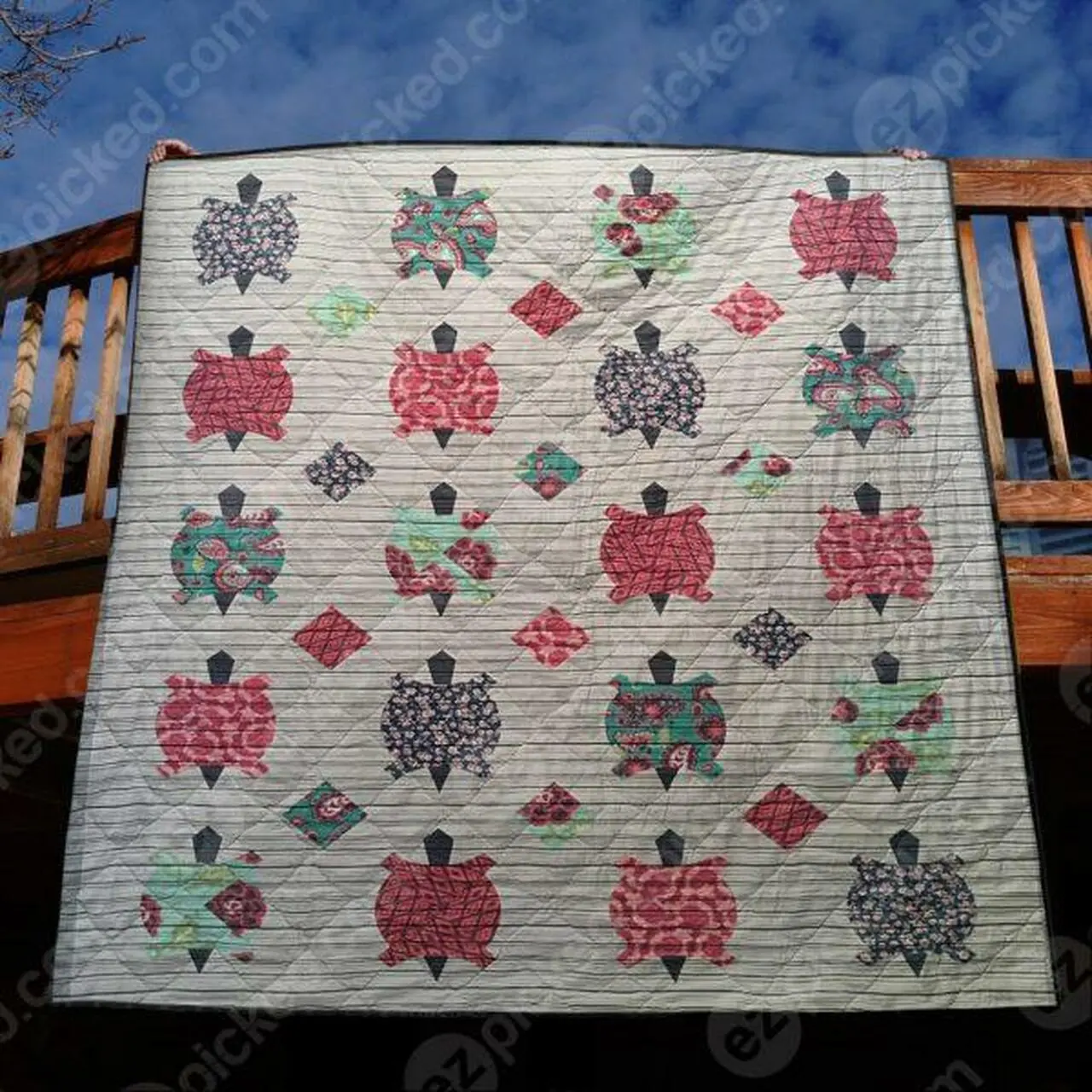 Lovely Turtle Quilt Blanket Tt99 Quilt and Home Decor