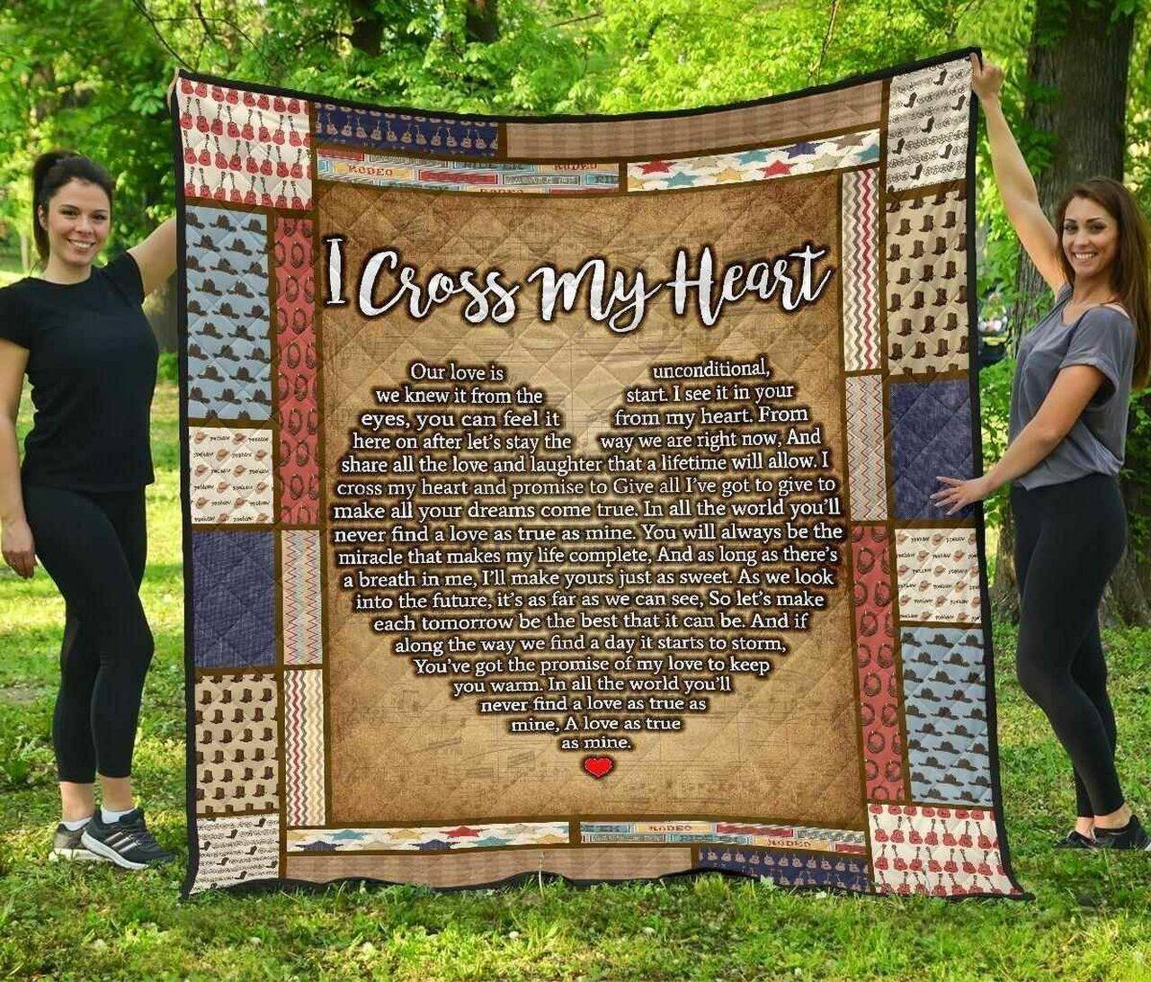 Lr Cross My Heart Blanket Th0309 Quilt and Home Decor