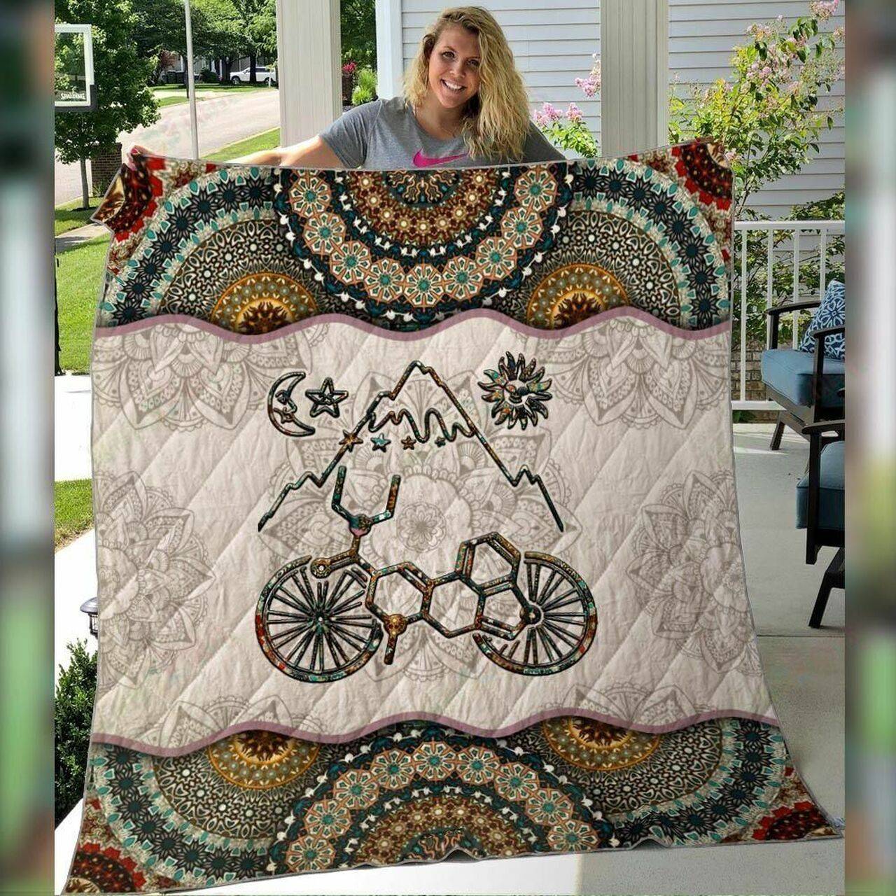 LSD bicycle mandala Premium Quilt Blanket Size Throw Twin Queen King Super King and Home Decor
