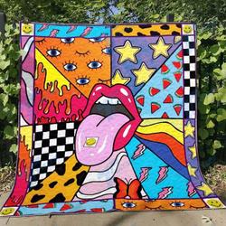 LSD lip take a trip Premium Quilt Blanket Size Throw Twin Queen King Super King and Home Decor