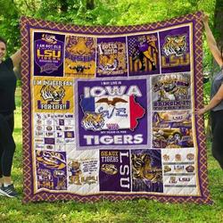 Lsu Tigers Iowa Quilt Blanket Fan Made and Home Decor