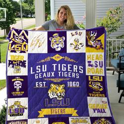 Lsu Tigers Quilt Blanket 01 and Home Decor