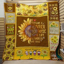 Luckiest Teacher Ever Quilt and Home Decor