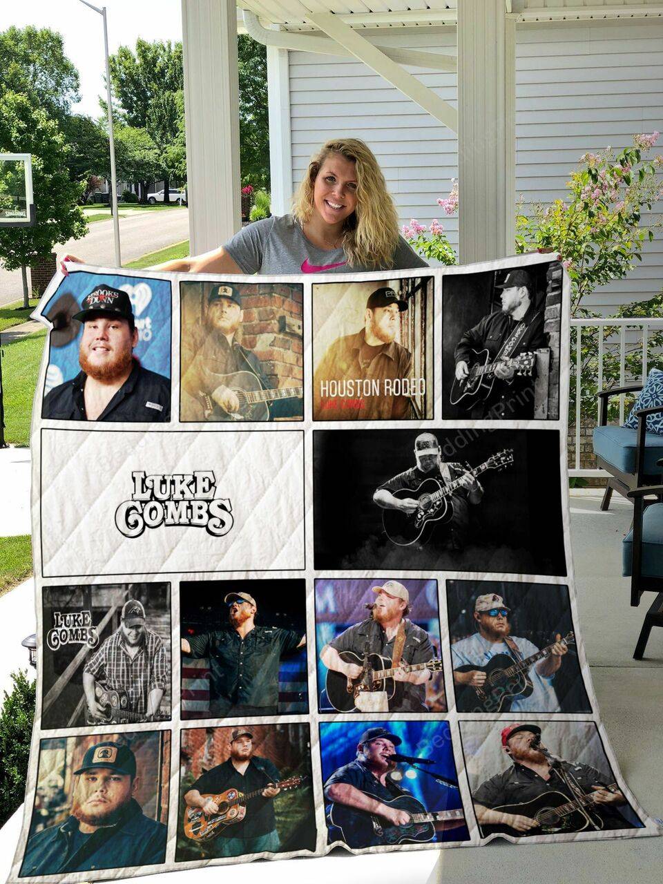 Luke Combs Albums Quilt Blanket Great Customized Blanket Gifts For Birthday Christmas Thanksgiving and Home Decor