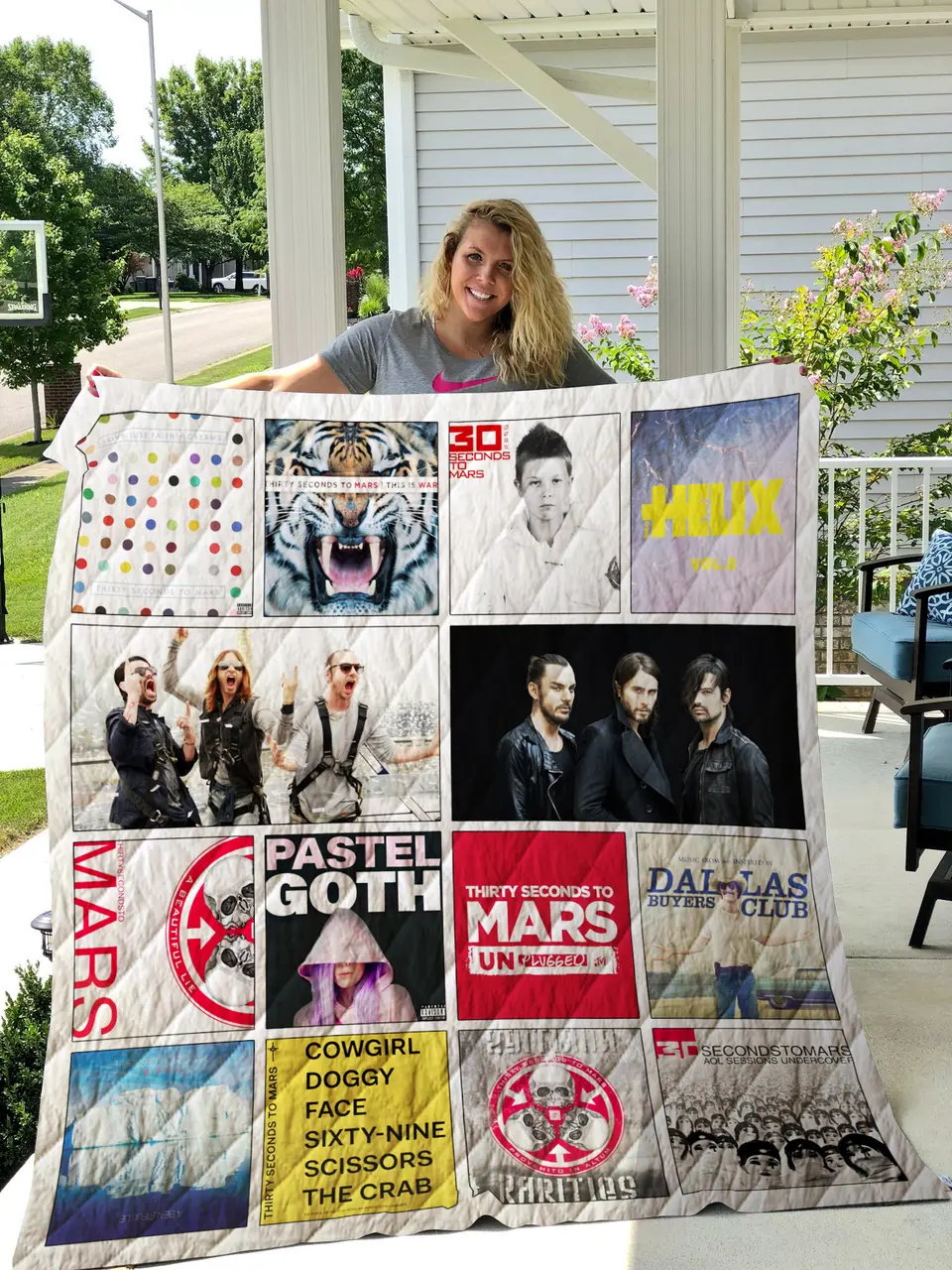 M - 30 Seconds To Mars Albums Quilt Blanket For Fans Ver 14 and Home Decor