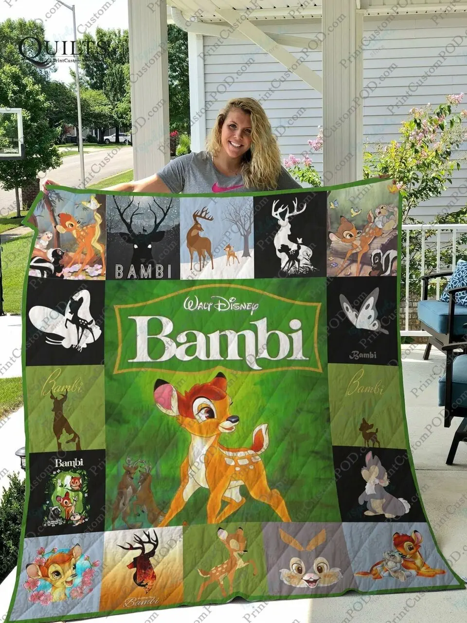 M Bambi Minimalist Quilt Blanket Ver17 and Home Decor