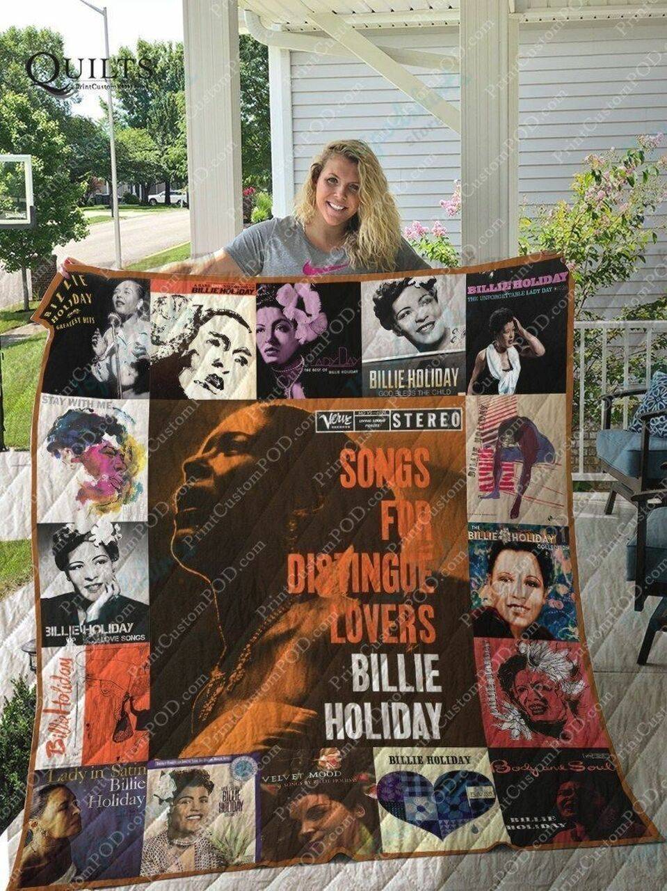 M Billie Holiday Quilt Blanket For Fans Ver 25 and Home Decor