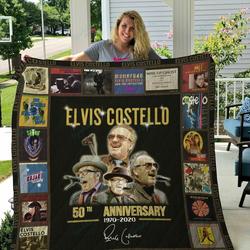 M Elvis Costello Quilt Blanket Ver 2 and Home Decor