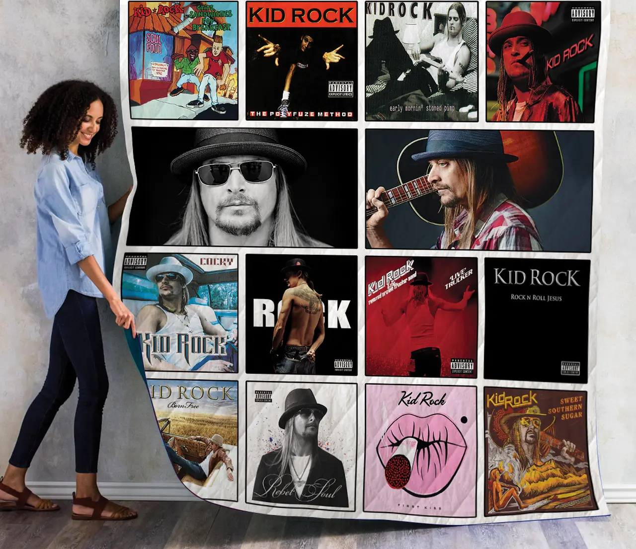 M- Kid Rock Albums Quilt Blanket and Home Decor