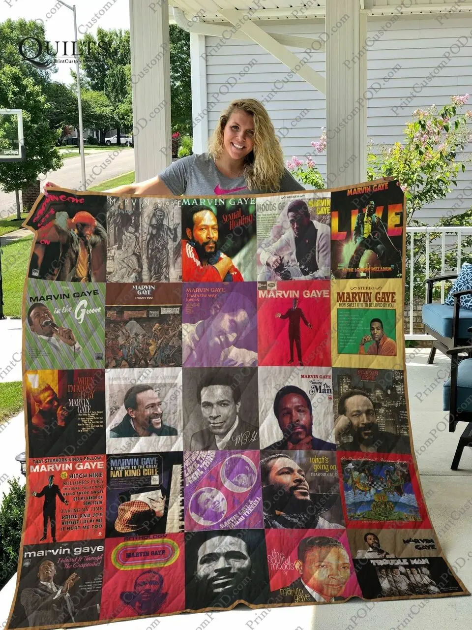 M Marvin Gaye Quilt Blanket For Fans Ver 25 and Home Decor