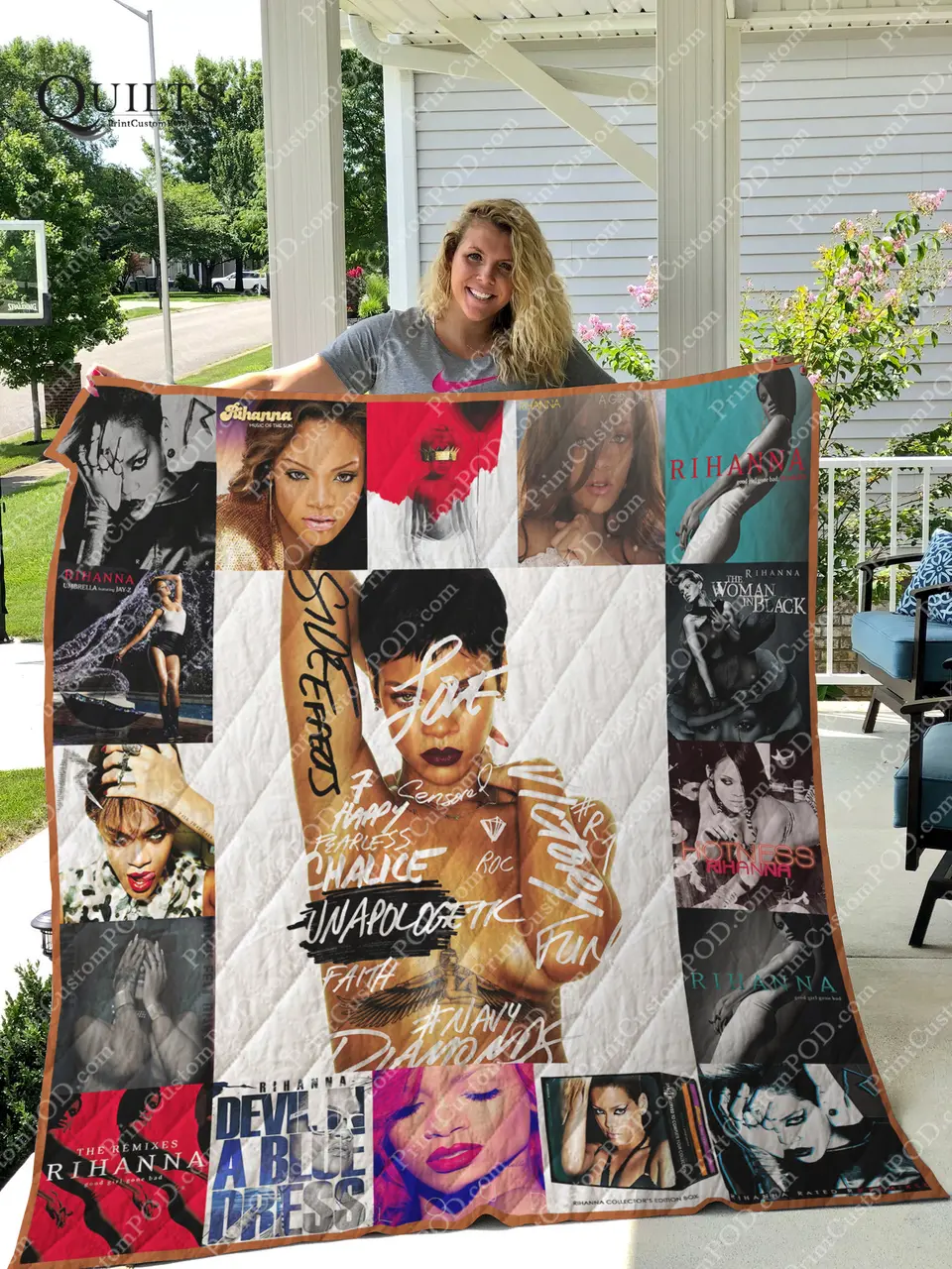 M-Rihanna Quilt Blanket For Fans Ver 17 and Home Decor