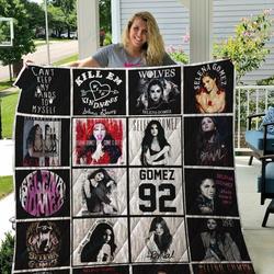 M Selena Gomez Tshirt Quilt Blanket and Home Decor