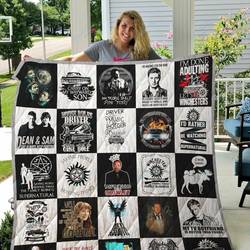 M Supernatural T Shirts Quilt Blanket 01 and Home Decor