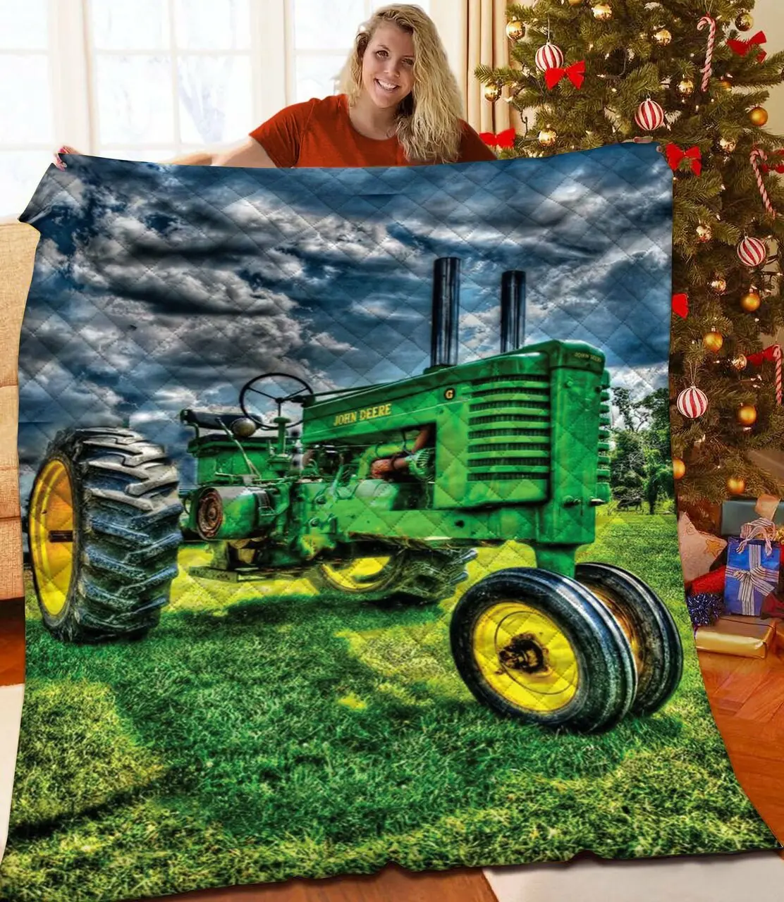 M Tractor Quilt Dgc and Home Decor