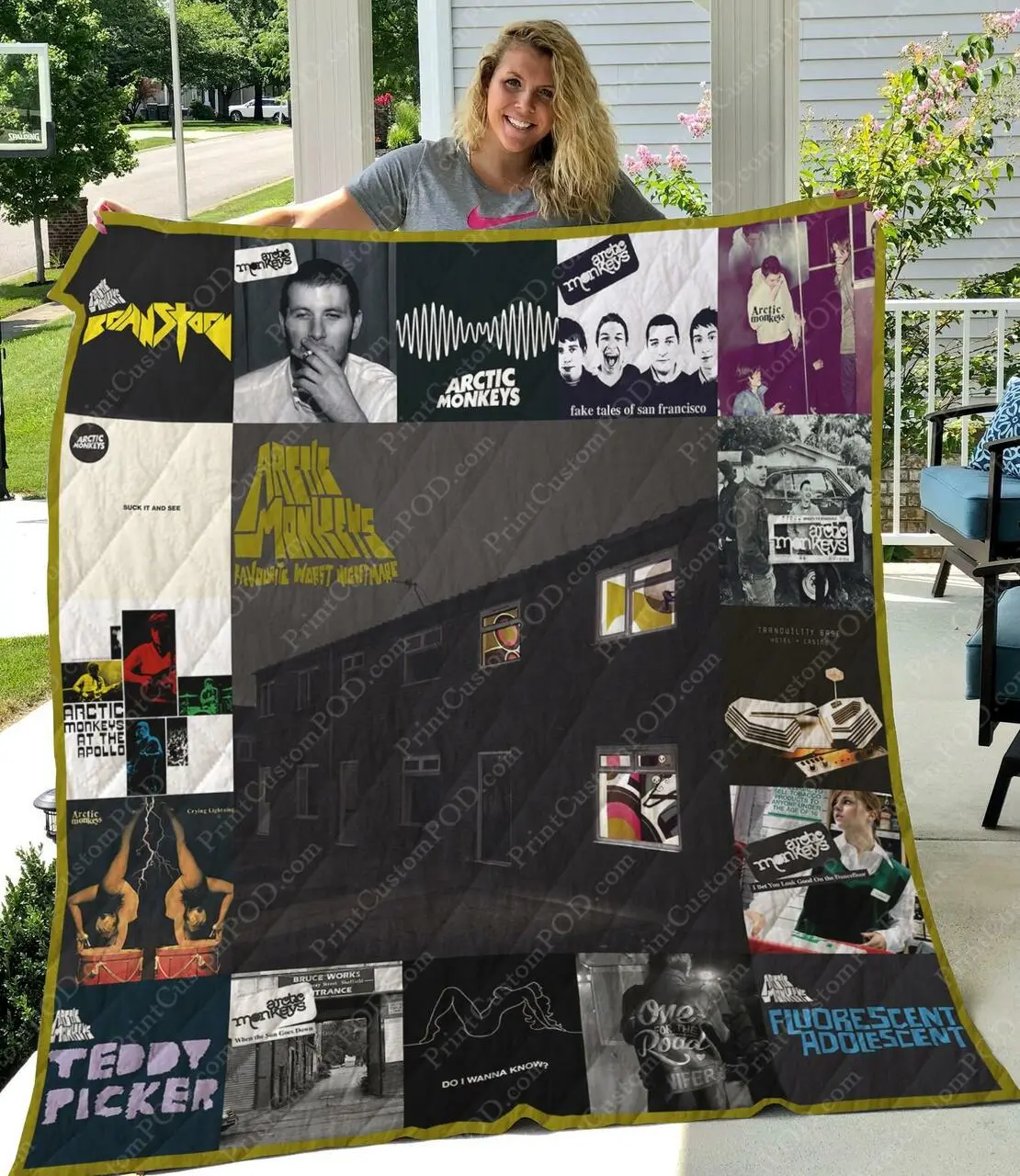 M300701 Arctic Monkeys Quilt Blanket Quilt and Home Decor