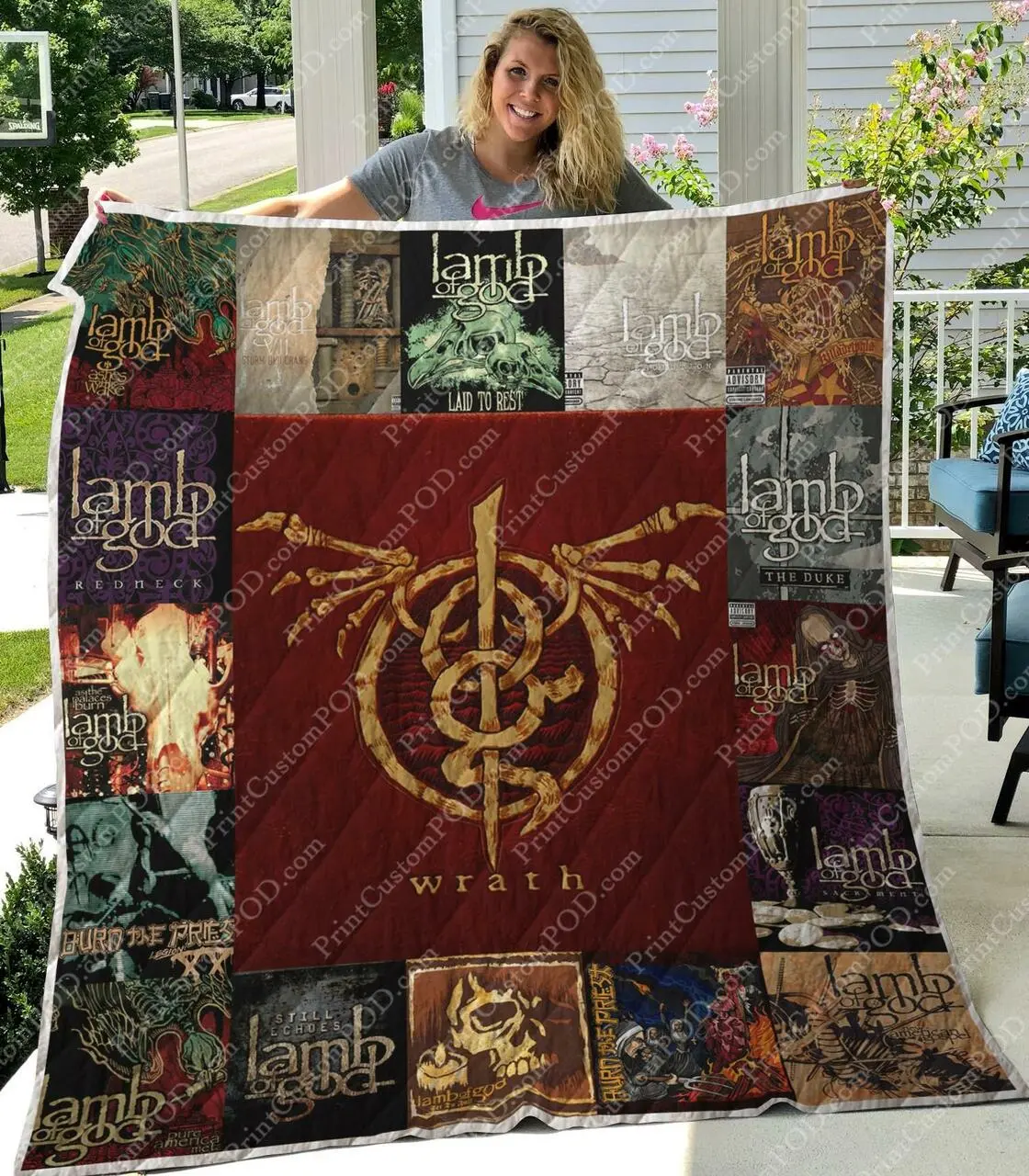 M300735 Lamb Of God Quilt Blanket Quilt and Home Decor