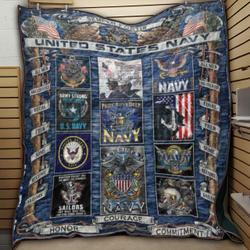 M310707 Us Navy Quilt Blanket  Quilt and Home Decor