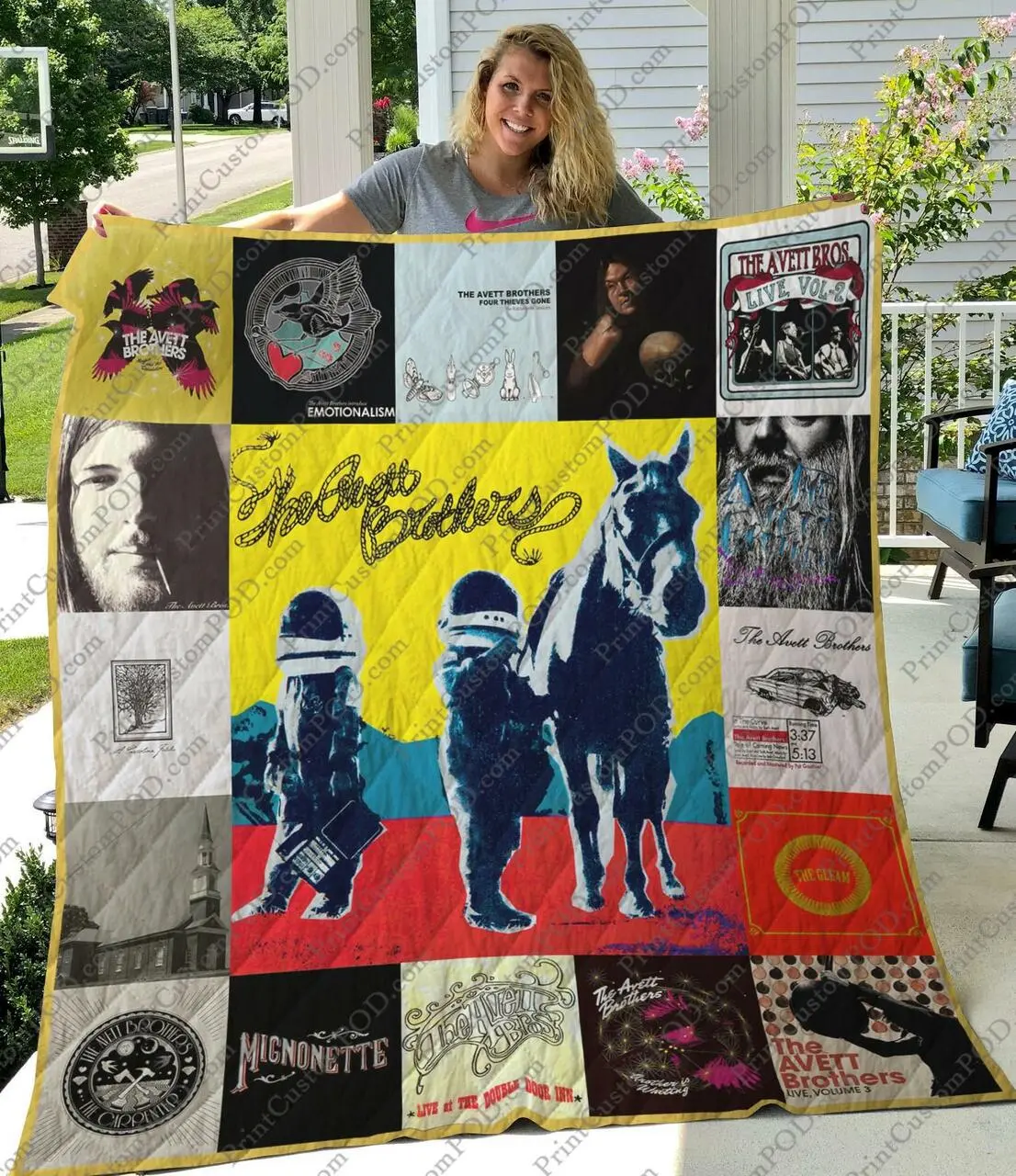 M310727 The Avett Brothers Quilt Blanket Quilt and Home Decor