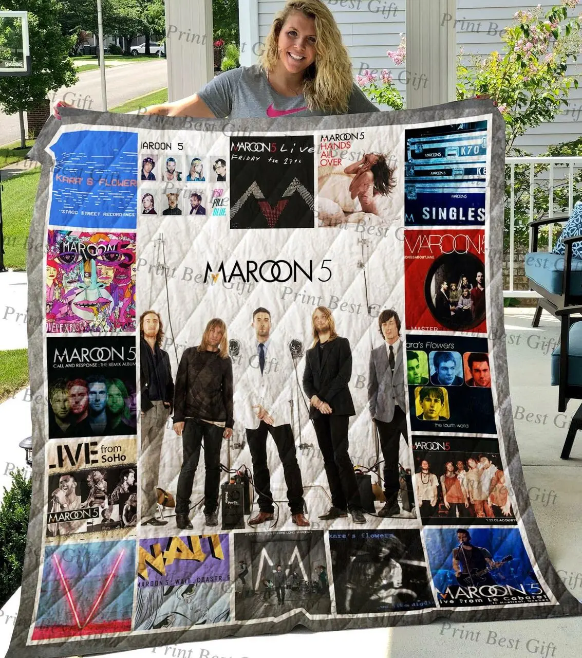 M310752 Maroon 5 Quilt Blanket Quilt and Home Decor