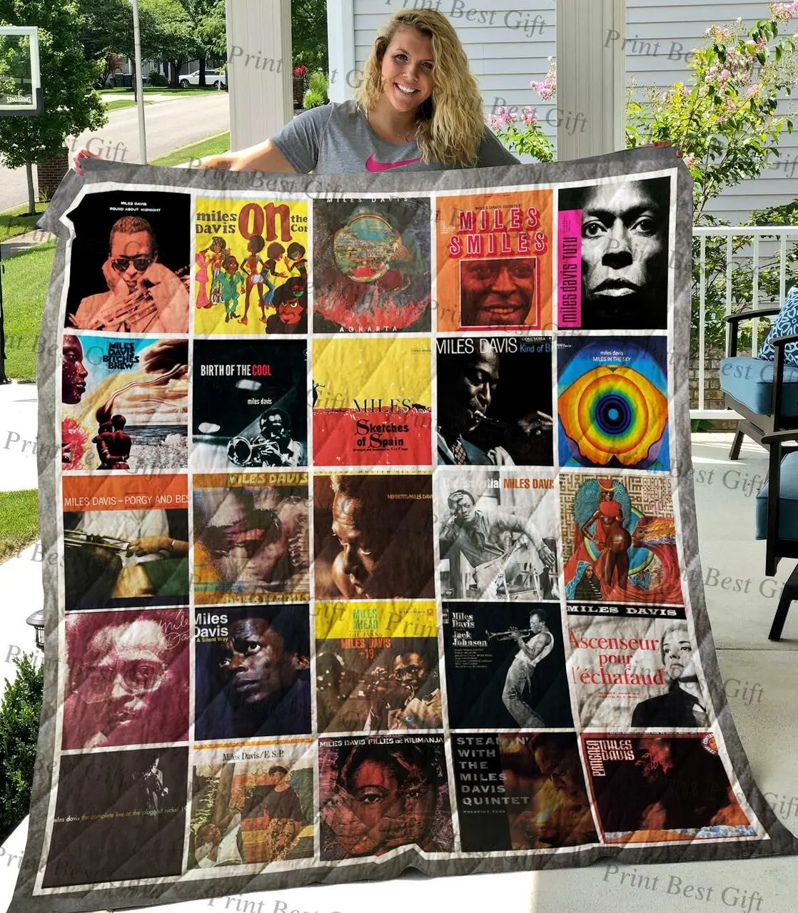 M310756 Miles Davis Quilt Blanket Quilt and Home Decor