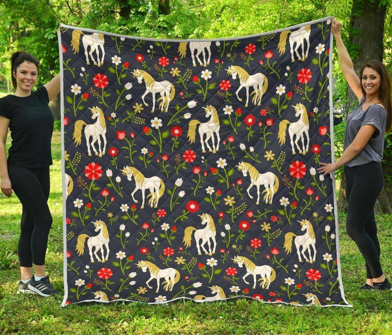 Magic Floral Unicorn Cl17100367Mdq Quilt Blanket and Home Decor