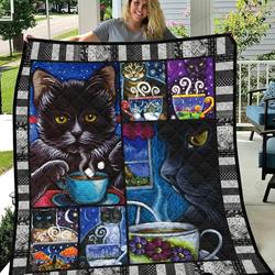 Magical Black Cat Quilt Blanket Great Customized Blanket Gifts For Birthday Christmas Thanksgiving and Home Decor