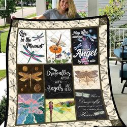 Magical Dragonfly Dragonflies Appear When Angels Are Near Quilt Blanket Great Customized Blanket Gifts For Birthday Christmas Thanksgiving and Home Decor