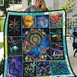 Magical Dreamcatcher Dragonfly Be An Angel Quilt Blanket Great Customized Blanket Gifts For Birthday Christmas Thanksgiving and Home Decor