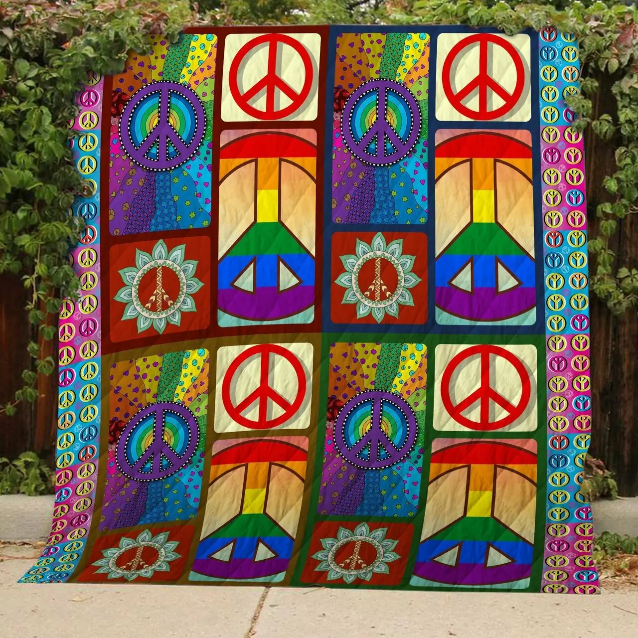 Make Love, Not War - Quilt and Home Decor