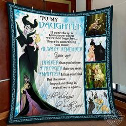 Maleficent Daughter Mom Stronger Braver Smarter Quilt Cc and Home Decor