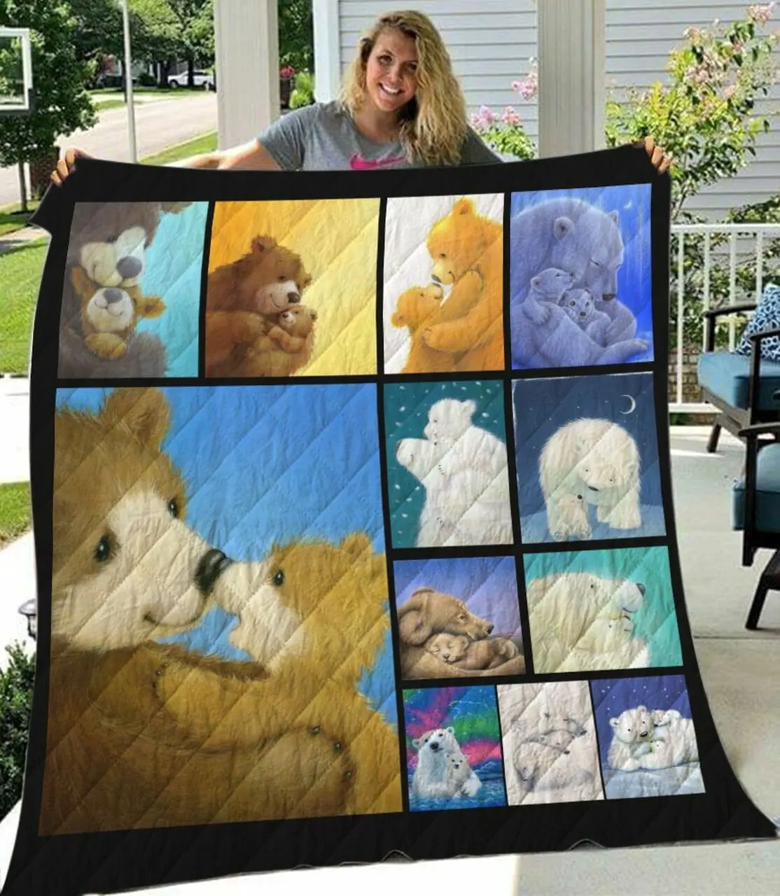 Mama Bear Love Quilt Blanket A184 and Home Decor