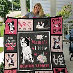 MamaS Little Boston Terrier Quilt Blanket Great Customized Blanket Gifts For Birthday Christmas Thanksgiving and Home Decor