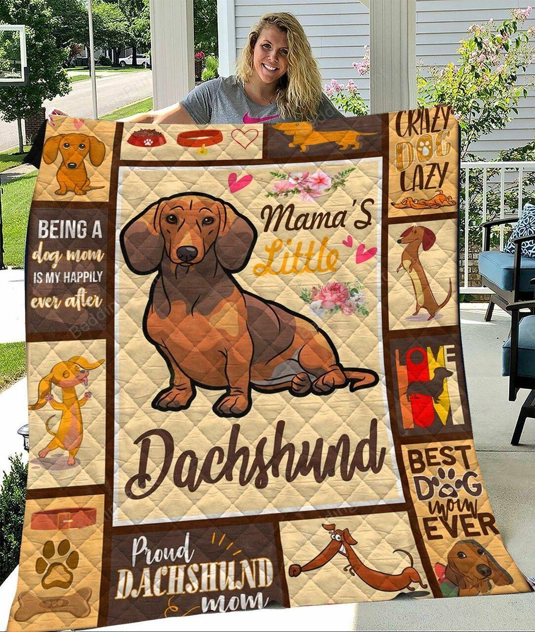 MamaS Little Dachshund Quilt Blanket Great Customized Blanket Gifts For Birthday Christmas Thanksgiving and Home Decor