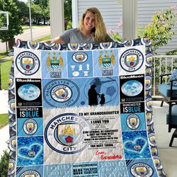 Manchester City - To My Granddaughter - Love Grandmom Quilt and Home Decor