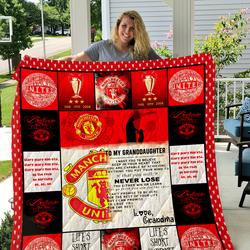Manchester United - To My Granddaughter - Love Grandmom Quilt and Home Decor