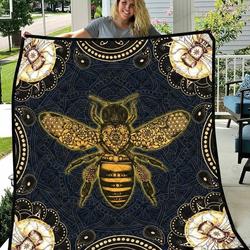 Mandala Spirit Bee Queen Quilt Blanket Great Customized Blanket Gifts For Birthday Christmas Thanksgiving and Home Decor