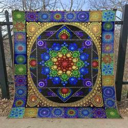 Mandala Stone Quilt Blanket Lk08  Quilt and Home Decor