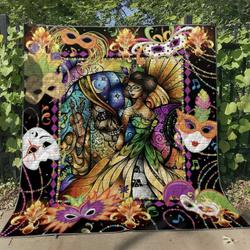 Mardi Gras Mp310534 Quilt Blanket and Home Decor
