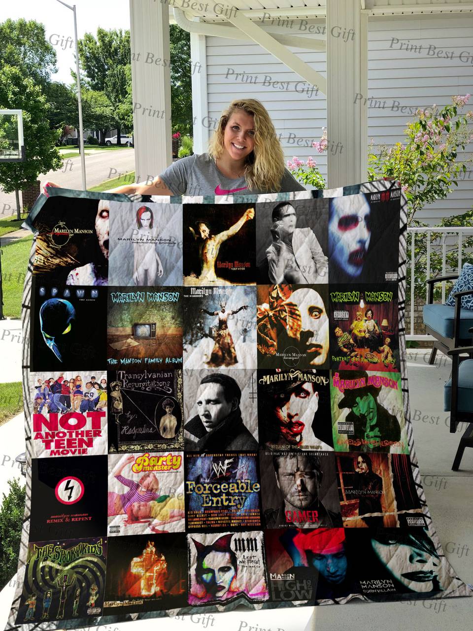 Marilyn Manson Albums Cover Poster Quilt 2 and Home Decor