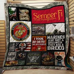 Marine Force Are Not A Branch They Are A Breed Quilt Blanket Great Customized Blanket Gifts For Birthday Christmas Thanksgiving and Home Decor