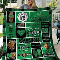 Marshall Thundering Herd Blanket Th1607 Quilt and Home Decor
